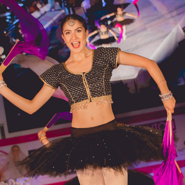 Image of Ballet dancer performing a mixture of bollywood and ballet dance.